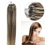 14"16"18"20"22"24"26"100pcs/Set Micro Ring Loop Hair Remy Human Hair Extensions #M4/613