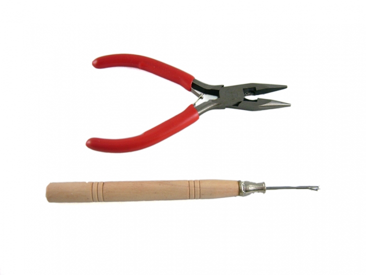 A Straight Plier andA Needle for Human Hair Extensions - Click Image to Close