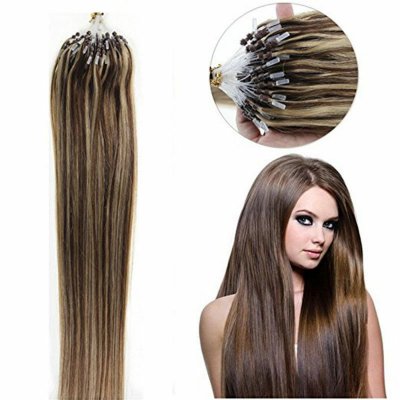 14"16"18"20"22"24"26"100pcs/Set Micro Ring Loop Hair Remy Human Hair Extensions #M4/27