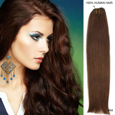 16"20"22"24"26"28"30"32" 100g/Set Straight Remy Brazilian Human Hair Weft #04 Medium brown