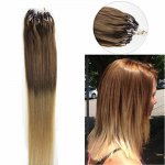 14"16"18"20"22"24"26"100pcs/Set Micro Ring Loop Hair Remy Human Hair Extensions #T6/20